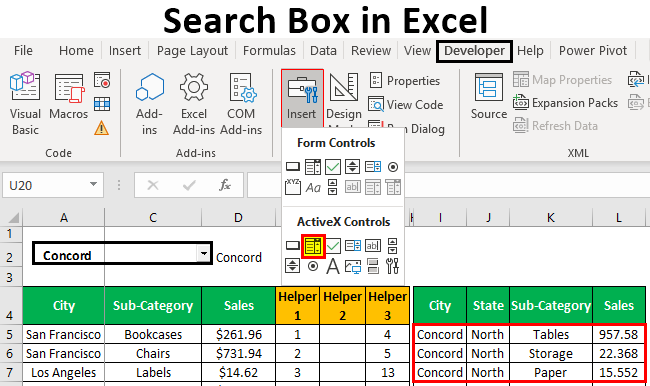  Excel Single Search Box 