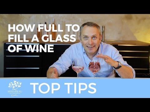 How full should you fill a glass of wine