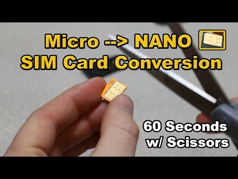 Micro SIM to Nano SIM card conversion with just scissors in 60 seconds